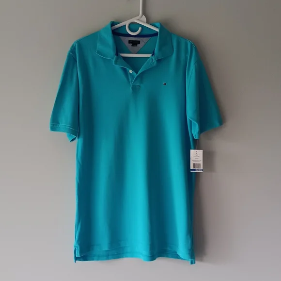 New Tommy Hilfiger Boy's Polo Shirt Short-Sleeve Buttons Blue Extra Large XL 20 - Picture 10 of 10